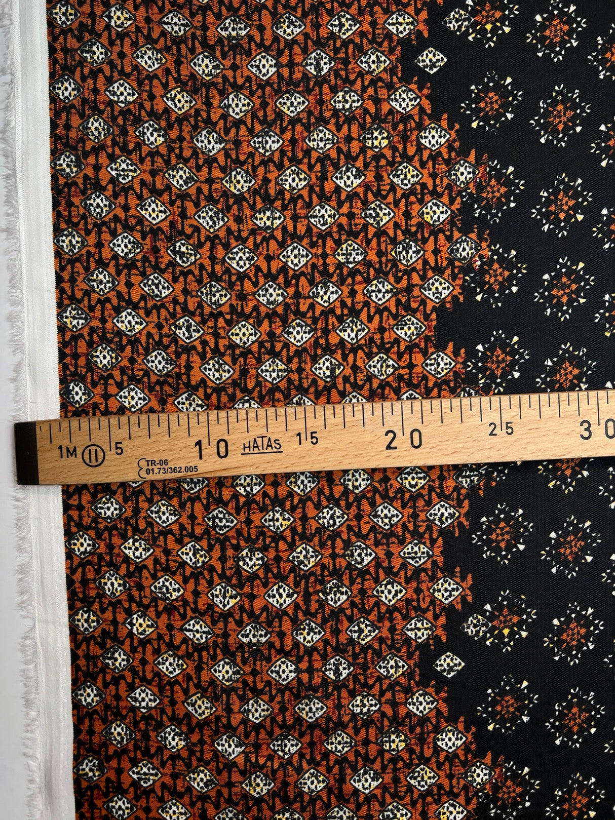 Printed Polyester Geometric Brown Black
