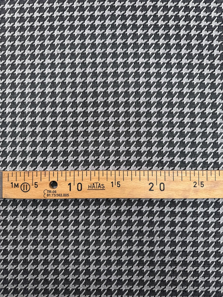 Houndstooth Knitted Polyamide Elastane Gray Black