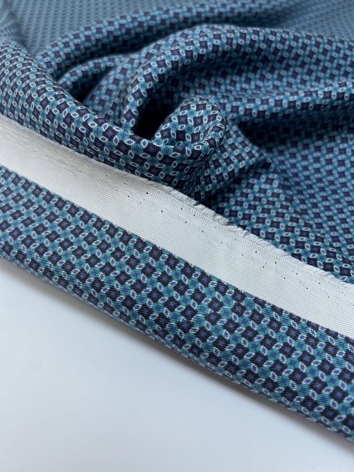 Silk Twill Printed Shades Of Blue
