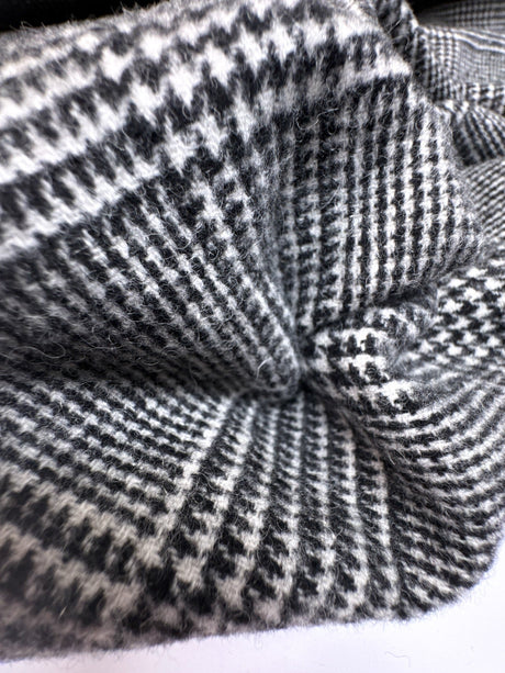 Wool Tweed Checked Gray Black
