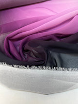 Polyester Chiffon Crepe Printed Fabric Purple Gray