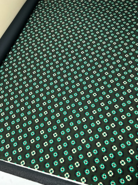 Polyamide Elastane Crepe Printed Green