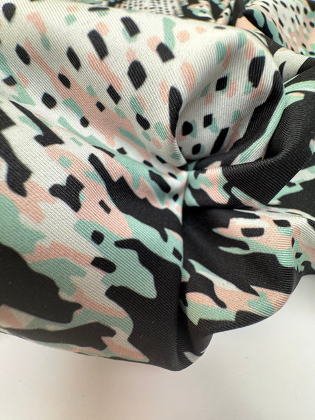 Polyester Knitted Abstract Multicolour Fabric