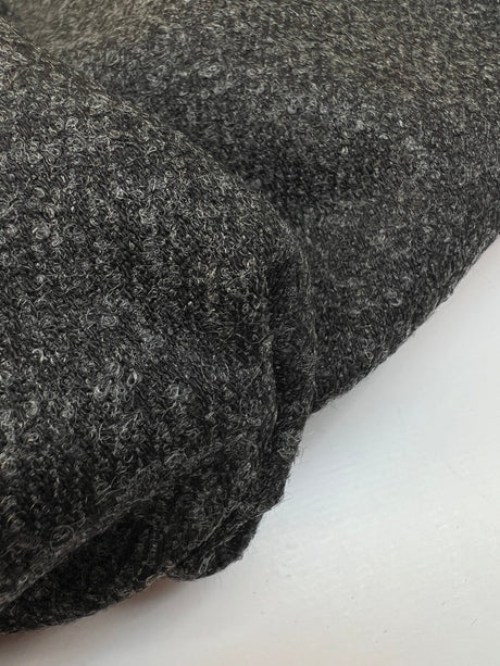 Italian Bouclé Coat Fabric Gray Black