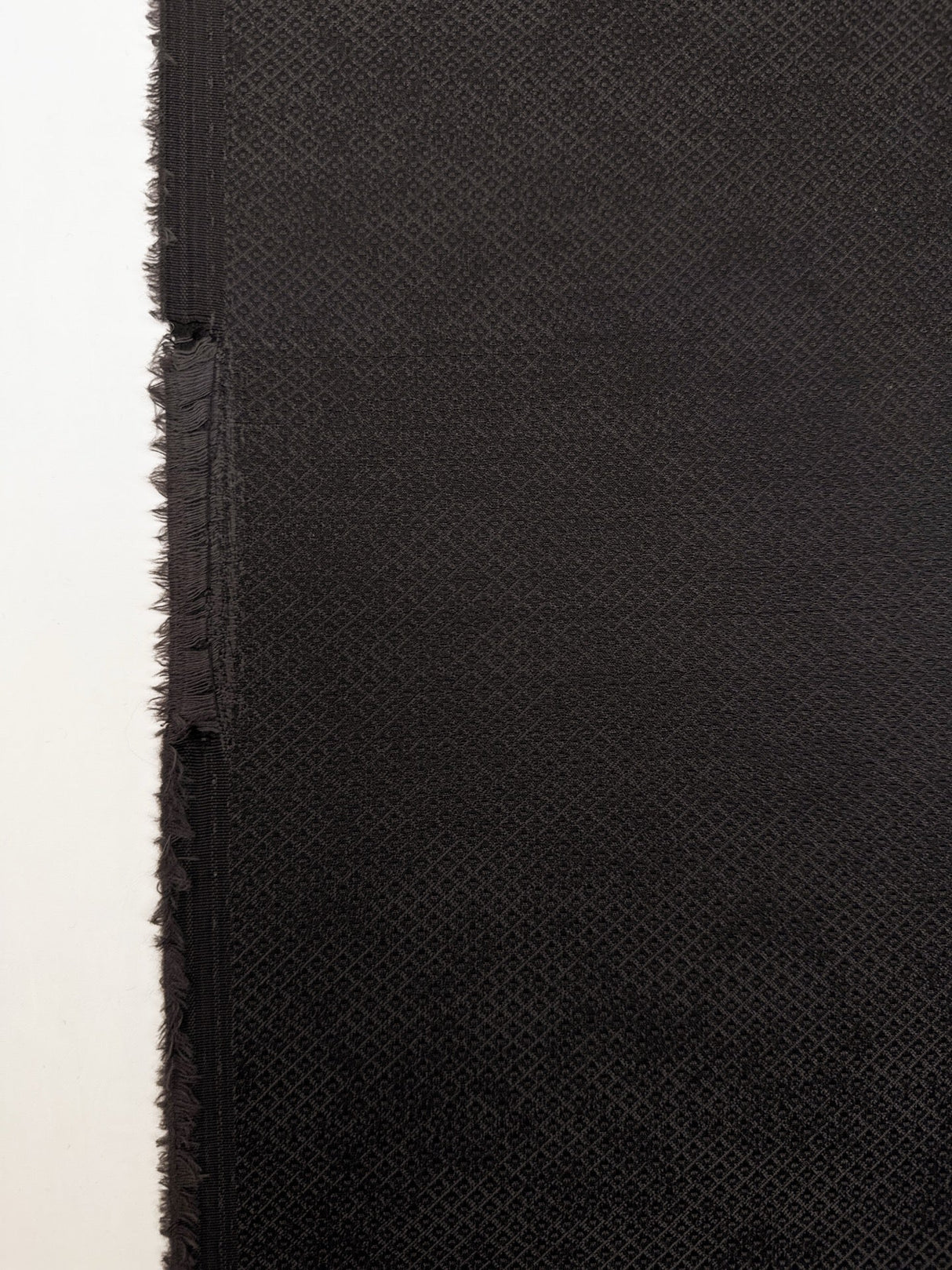 Wool Silk Jacquard Fabric Gray Black
