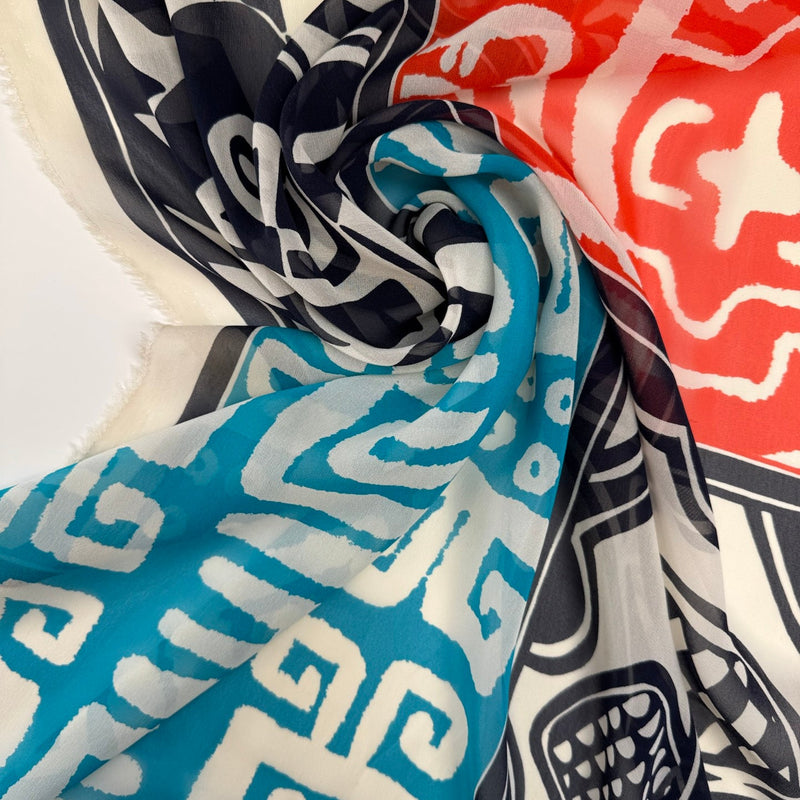 Silk Chiffon Multicolour Printed
