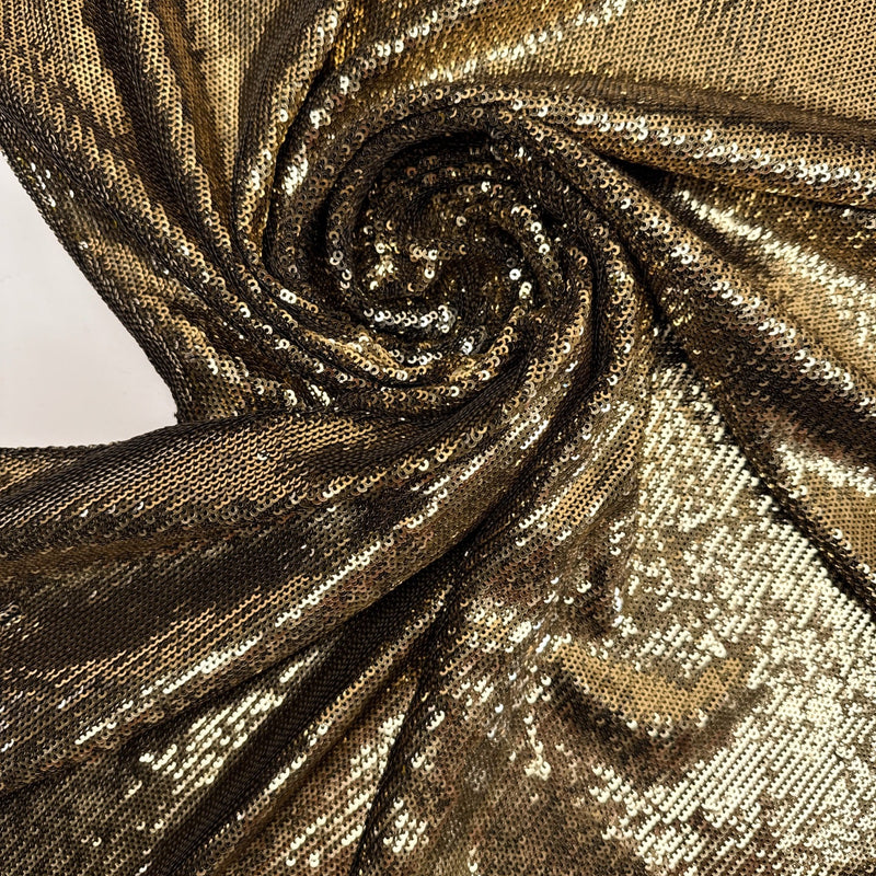 Cotton Knitted Sequined Fabric Silver-Golden