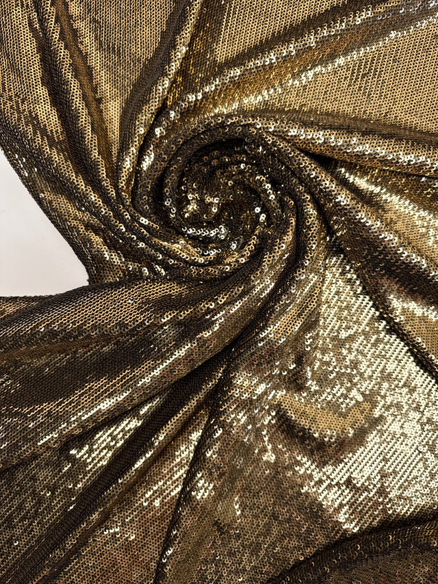 Cotton Knitted Sequined Fabric Silver-Golden