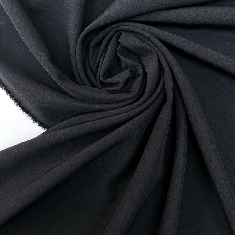 Polyester Elastane Crepe Suit Fabric Black