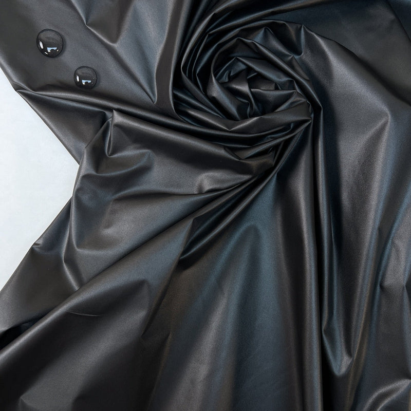 Italian Black Waterproof Polyester Jacket Fabric