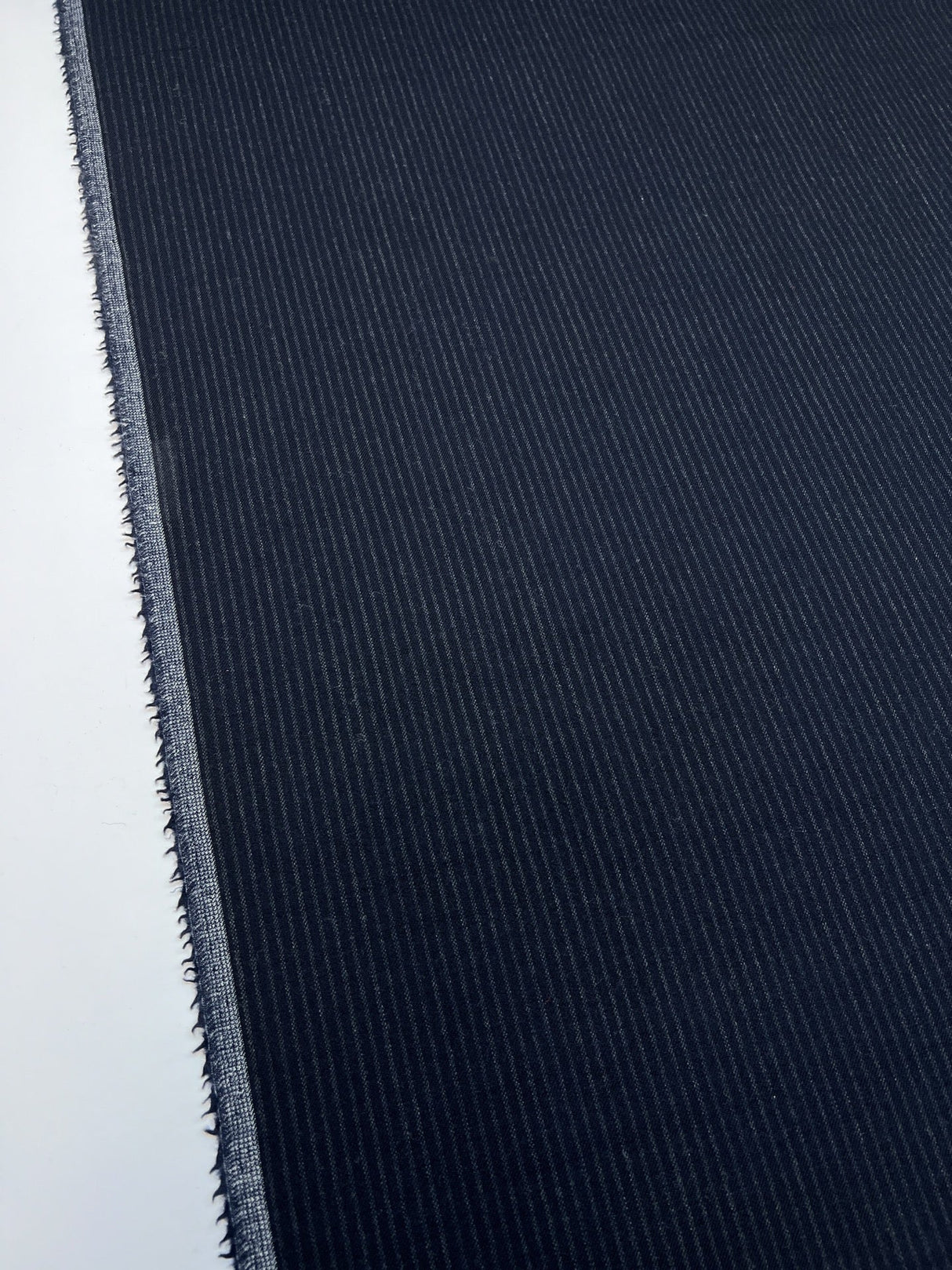 Wool Tweed Suiting Gray Blue Striped Stretch