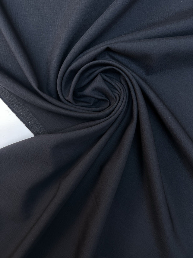 Wool Viscose Elastane Suiting Fabric Black Purple