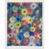 African Damask Metallic Jacquard Fabric - Blue, Purple, Green, Yellow Zaria Bouquet, 19" Width (2 Yards)