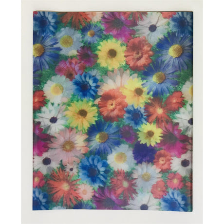 African Damask Metallic Jacquard Fabric - Blue, Purple, Green, Yellow Zaria Bouquet, 19" Width (2 Yards)