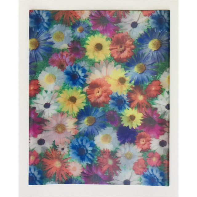 African Damask Metallic Jacquard Fabric - Blue, Purple, Green, Yellow Zaria Bouquet, 19" Width (2 Yards)