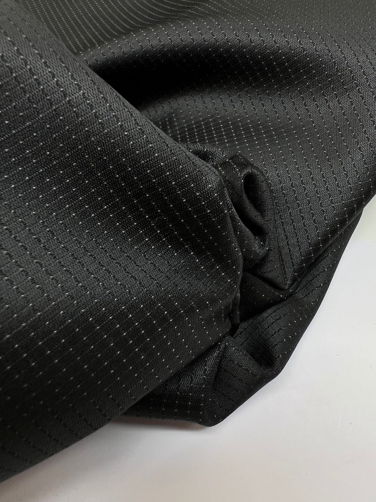 Wool Jacquard Fabric Black Striped