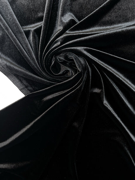 Black Velour Knitted Fabric