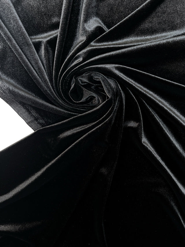 Black Velour Knitted Fabric