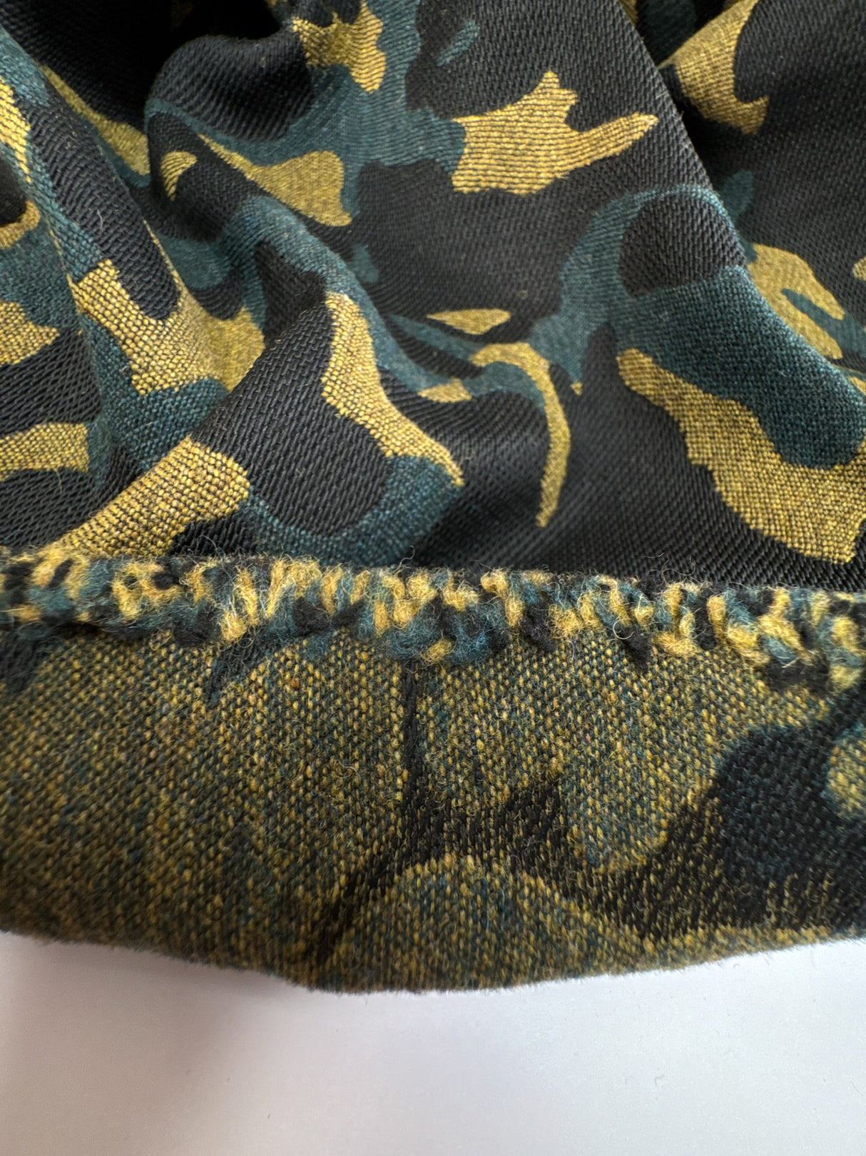 Wool Blend Woven Abstract Beige-Blue