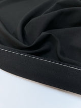 Black Wool Cotton Moiré Fabric