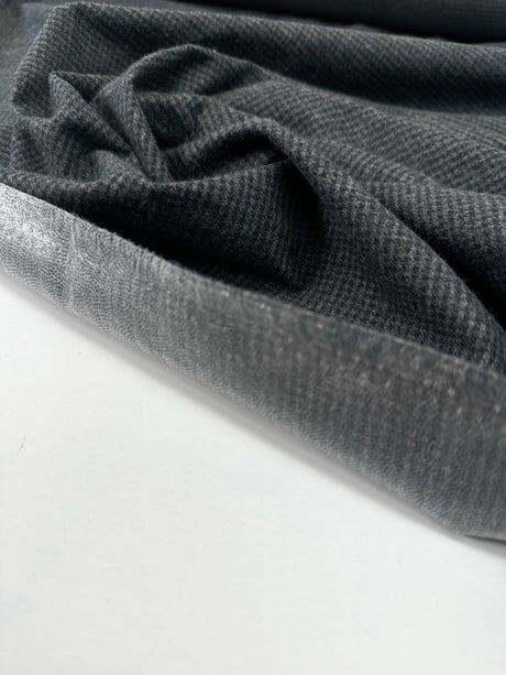 Viscose Blend Bonded Houndstooth Gray Blue