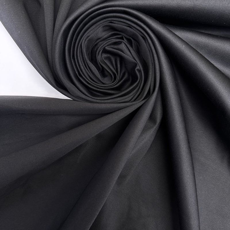 Black Cotton Viscose Elastane Woven