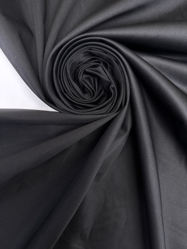 Black Cotton Viscose Elastane Woven