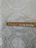 1 Yard Church Metallic Cross Brocade Jacquard Fabric Shiny Religious Polyester 58 59 Inches