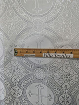 1 Yard Church Metallic Cross Brocade Jacquard Fabric Shiny Religious Polyester 58 59 Inches