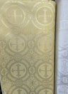 1 Yard Church Metallic Cross Brocade Jacquard Fabric Shiny Religious Polyester 58 59 Inches