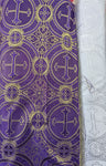 1 Yard Church Metallic Cross Brocade Jacquard Fabric Shiny Religious Polyester 58 59 Inches