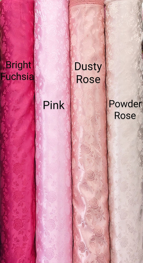 1 Yard Satin Brocade Jacquard Fabric Embossed Floral Pattern Shiny Polyester 58 59 Inches