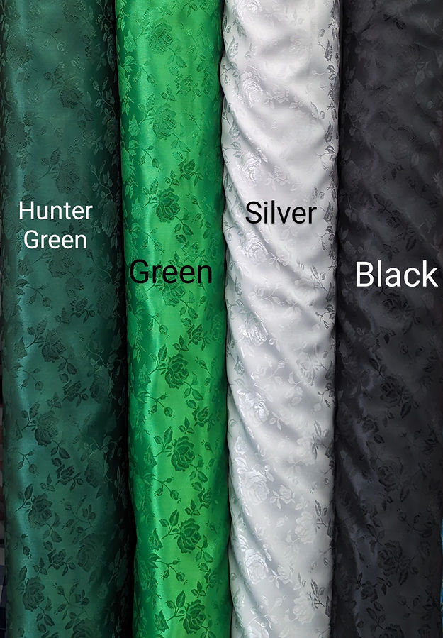 1 Yard Satin Brocade Jacquard Fabric Embossed Floral Pattern Shiny Polyester 58 59 Inches