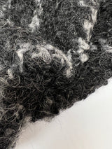 Virgin Wool Blend Bouclé Tweed Checked Gray