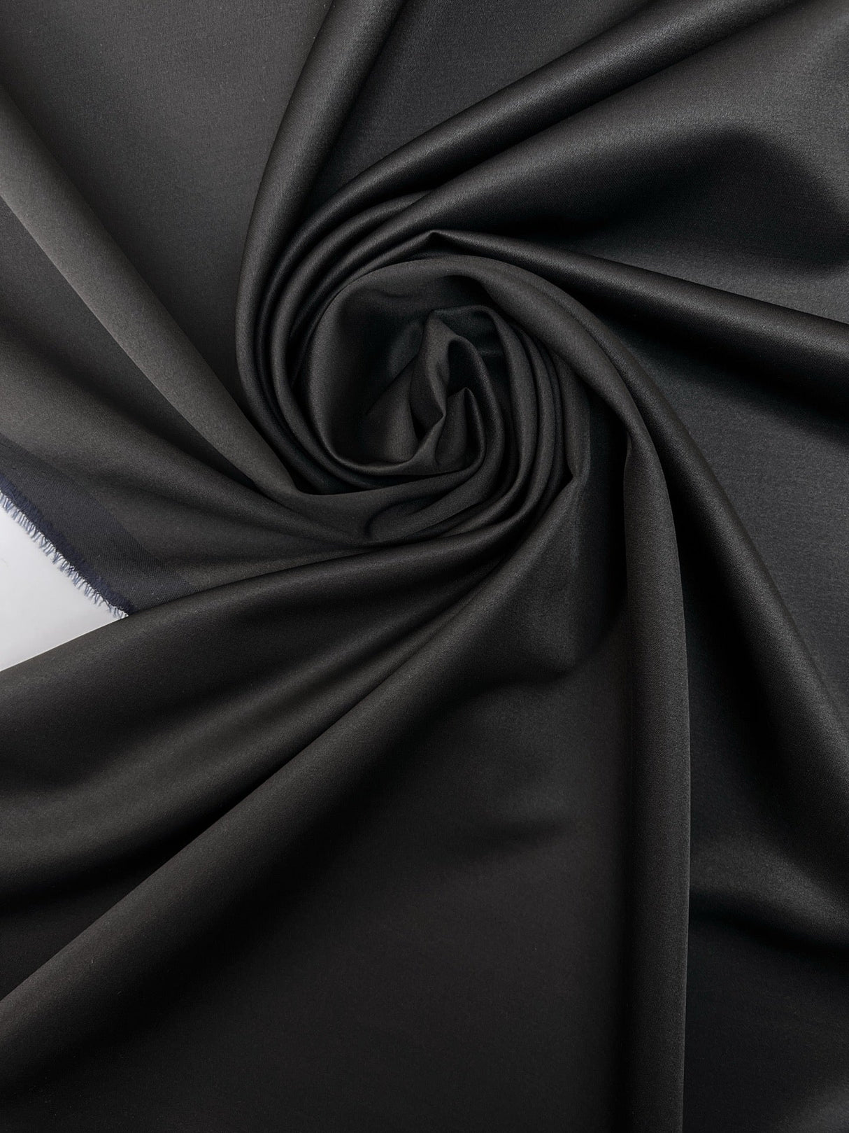 Wool Changeant Satin Weave Fabric Blue Black