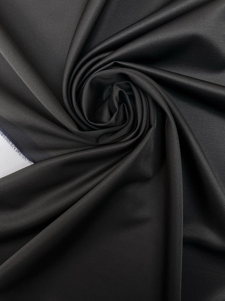 Wool Changeant Satin Weave Fabric Blue Black