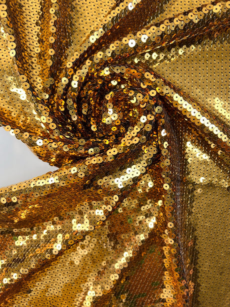 Golden Knitted Polyamide Fabric With Sequins
