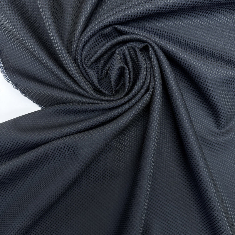 Wool Changeant Jacquard Fabric Purple Black