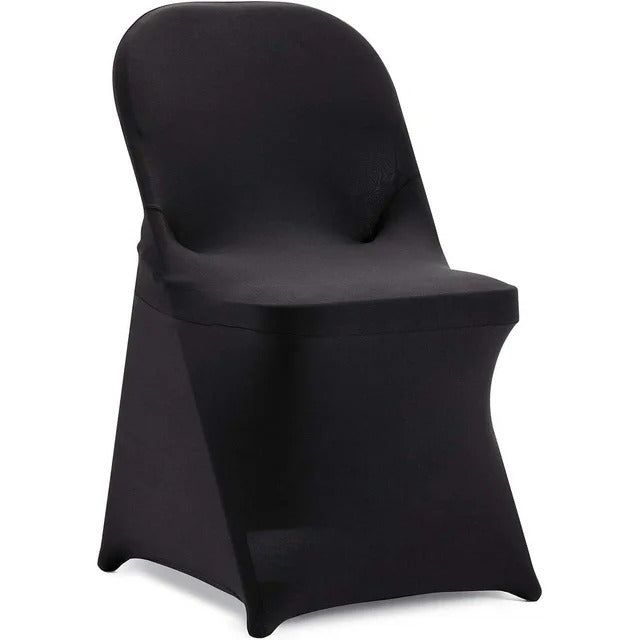Event Spandex Chair Covers Spandex Fabric - Black, White, Ivory, Stretch Slipcovers For Folding And Banquet Chairs