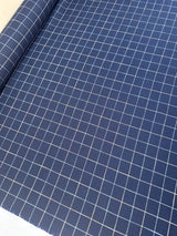 Viscose Blend Knit Checked Beige Blue