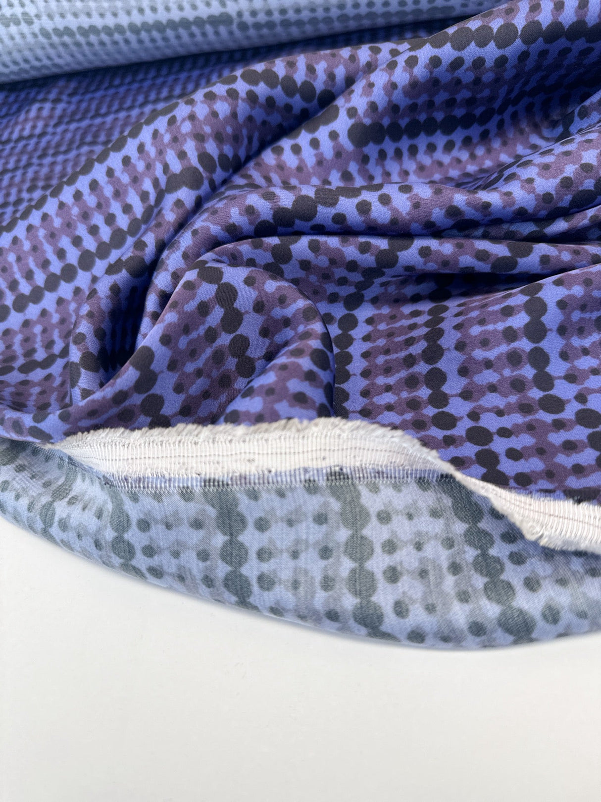 Viscose Sateen Printed Blue Purple