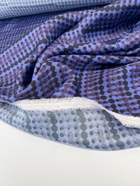 Viscose Sateen Printed Blue Purple