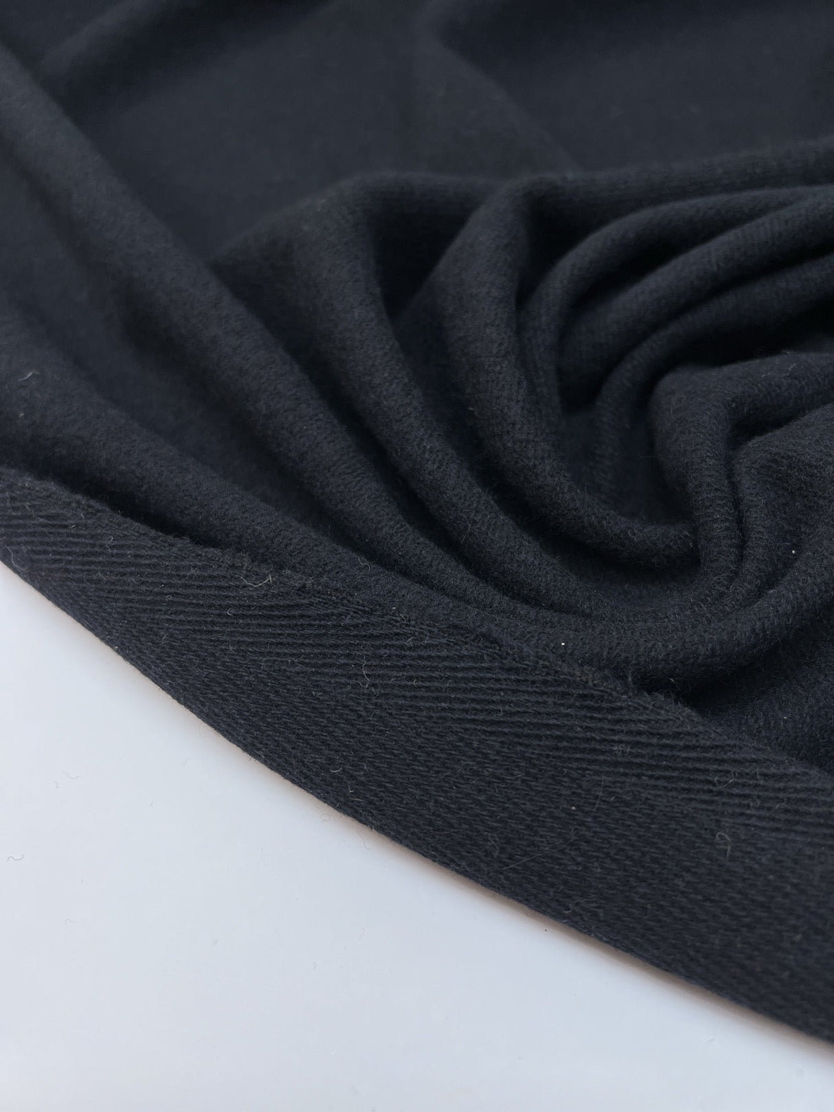 Wool Tweed Fabric Blue Black