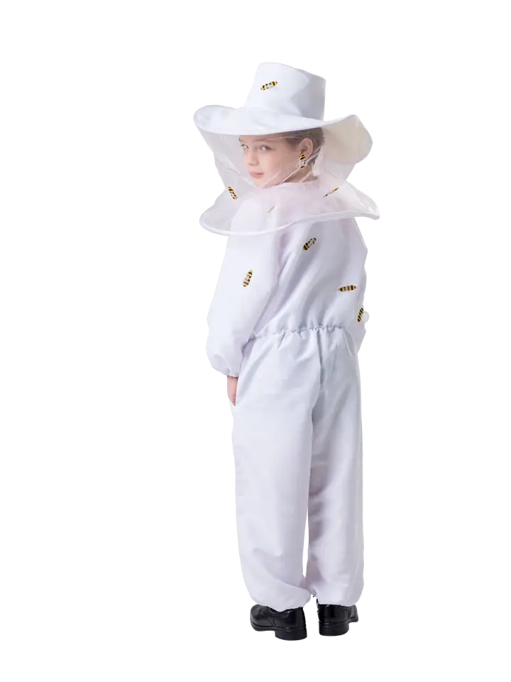 Kids beekeeper costume with jumpsuit and protective hat