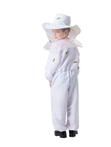 Kids beekeeper costume with jumpsuit and protective hat