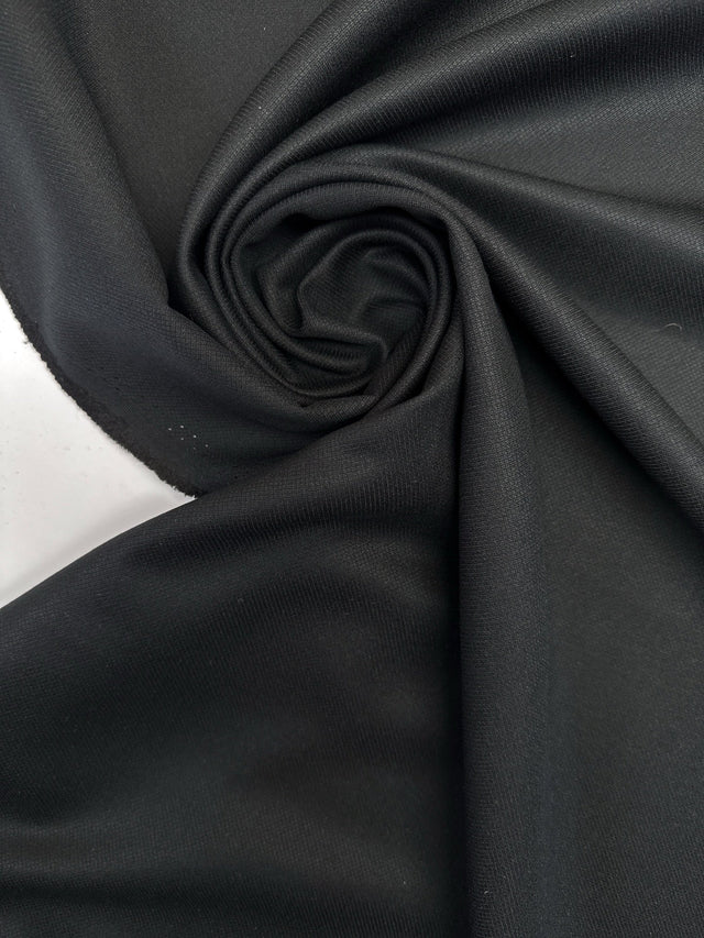 Jacquard Blend Suiting Fabric Black