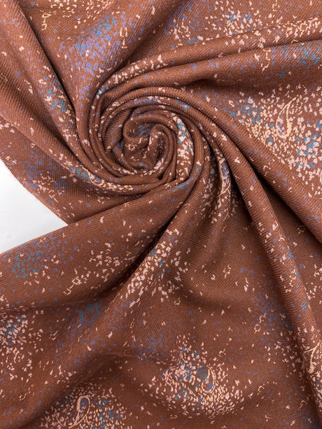 Printed Brown Beige Wool Tweed