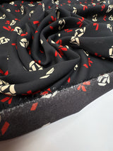 Polyester Crepe Printed Red Black