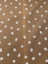 Wool Blend Printed Jacket Fabric White Brown