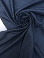 Checked Blue Polyamide Viscose Suiting Fabric